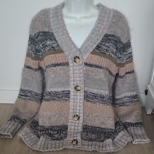 CAbi Multicolor Striped Cardigan Sweater
